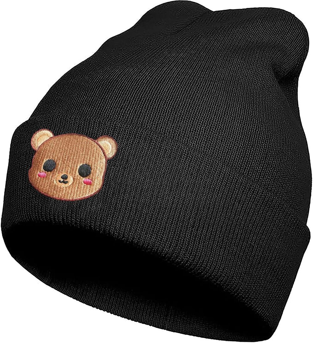 2667 Bear Embroidered Beanie Hats , Winter Funny Knit Hat, Stuff